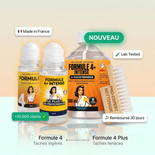Formule 4, Formule 4+ Intense et Format Pro 500 ml avec brosse offerte