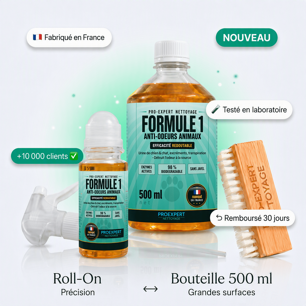 Formule 1 – Élimine Transpiration, Urine et Excréments d'Animaux - ProExpertNettoyage