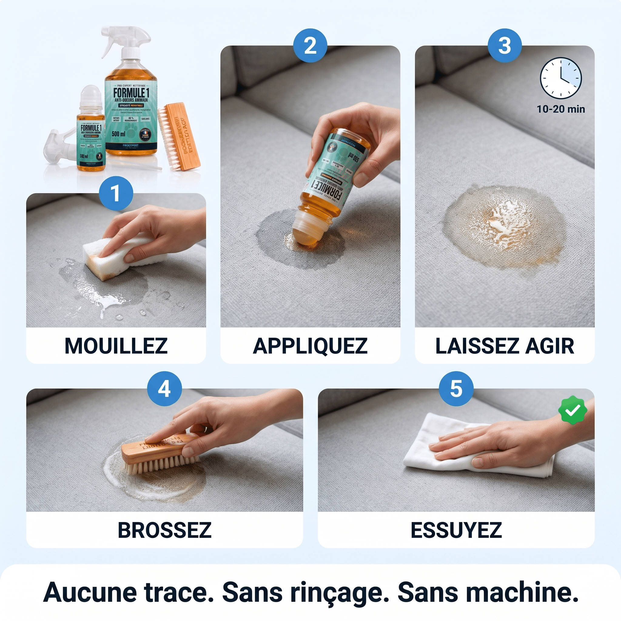 Formule 1 – Élimine Transpiration, Urine et Excréments d'Animaux - ProExpertNettoyage
