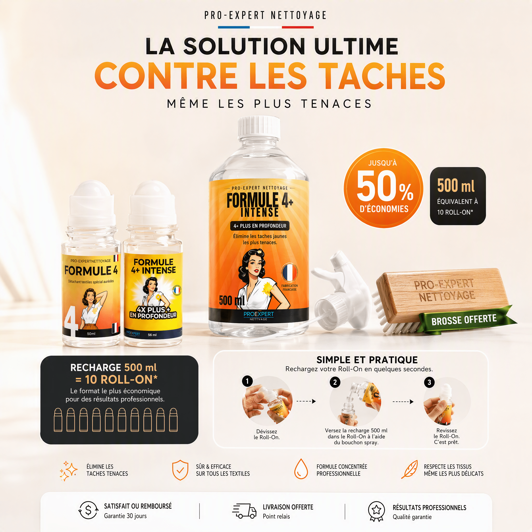 Formule 4+ Intense - Si vous avez des taches jaunes sous les aisselles de vos vêtements — lisez ça avant de les jeter + - ProExpertNettoyage