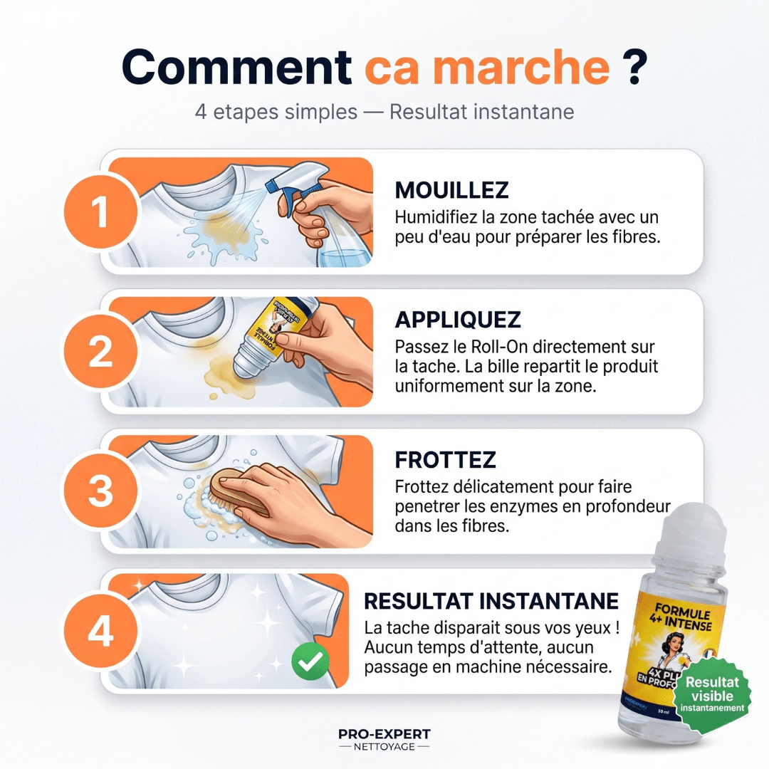 ProExpertNettoyage Détachant textile Formule 4+ Intense - Si vous avez des taches jaunes sous les aisselles  de vos vêtements — lisez ça avant de les jeter + +Si vous avez des taches jaunes sous les aisselles de vos vêtements — lisez ça avant de les jeter + - ProExpertNettoyage F4+ 3760365190042