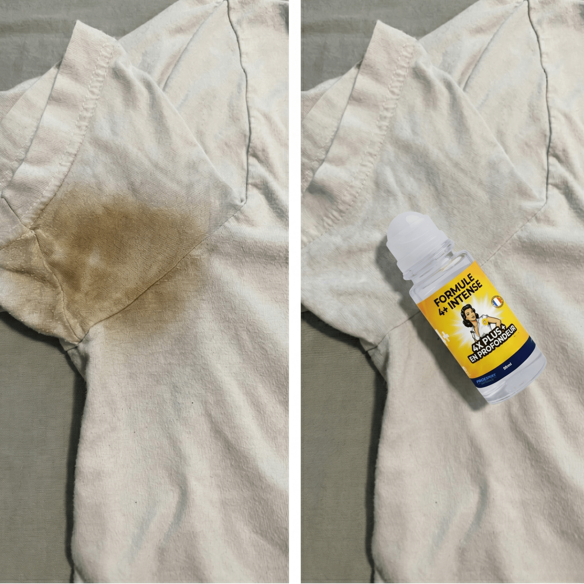 ProExpertNettoyage Détachant textile Formule 4+ Intense - Si vous avez des taches jaunes sous les aisselles  de vos vêtements — lisez ça avant de les jeter + +Si vous avez des taches jaunes sous les aisselles de vos vêtements — lisez ça avant de les jeter + - ProExpertNettoyage F4+ 3760365190042