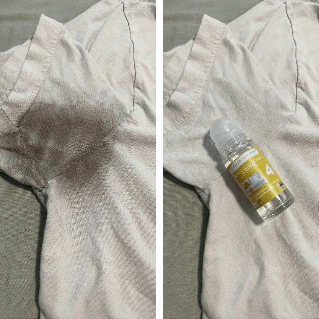 ProExpertNettoyage Détachant textile Si vous avez des taches jaunes sous les aisselles  de vos vêtements — lisez ça avant de les jeter Roll-On Détachant Textile N°4 - Élimine Auréoles, Taches jaunes de Transpiration PRO-F4 3760365190042