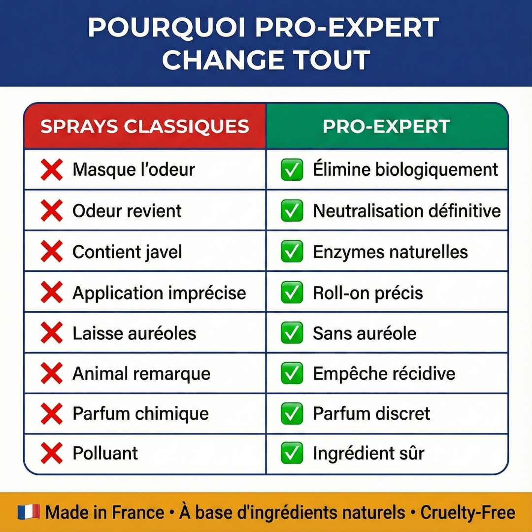 Roll - On Détachant Textile – Élimine Transpiration, Urine & Odeurs – Usage Rapide Sans Rinçage - ProExpertNettoyage