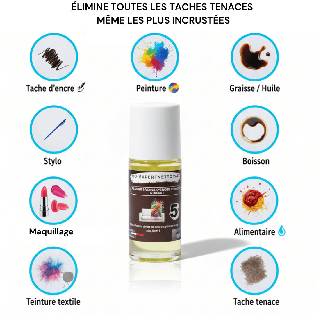Roll - On Détachant Textile N°5 – Encre, Feutres & Encres grasses - ProExpertNettoyage