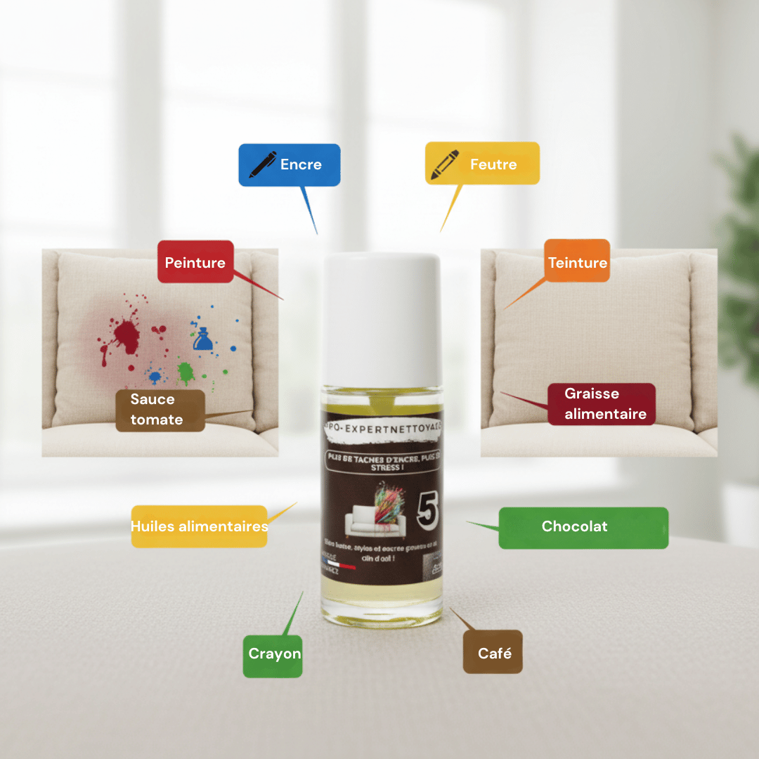 Roll - On Détachant Textile N°5 – Encre, Feutres & Encres grasses - ProExpertNettoyage