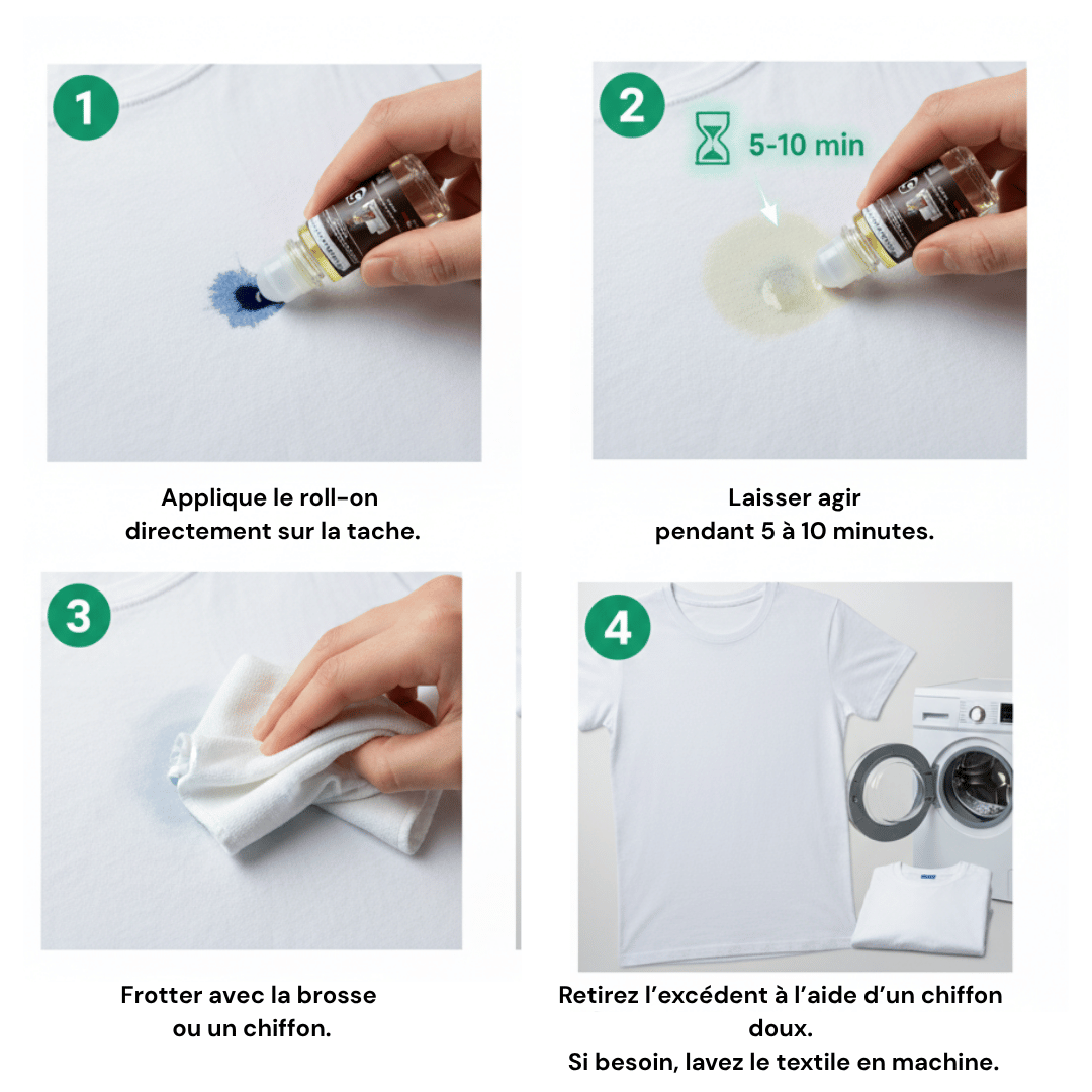 Roll - On Détachant Textile N°5 – Encre, Feutres & Encres grasses - ProExpertNettoyage